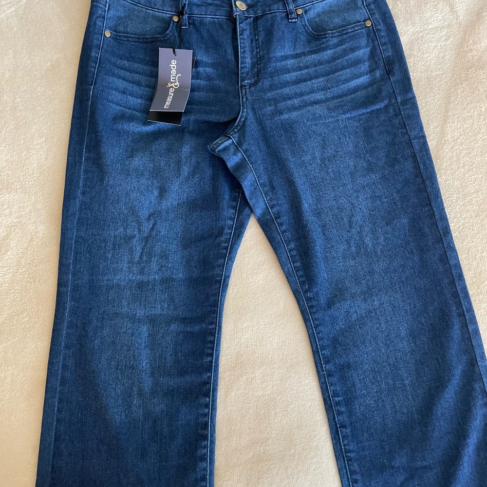 Measure and Made Wide Leg Crop Straight Jeans - Size 14 - Picture 12 of 16